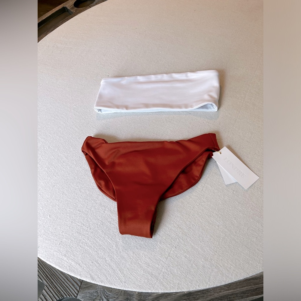 Londre The High Leg Scrunch Bottom & The Bandeau Swimsuit